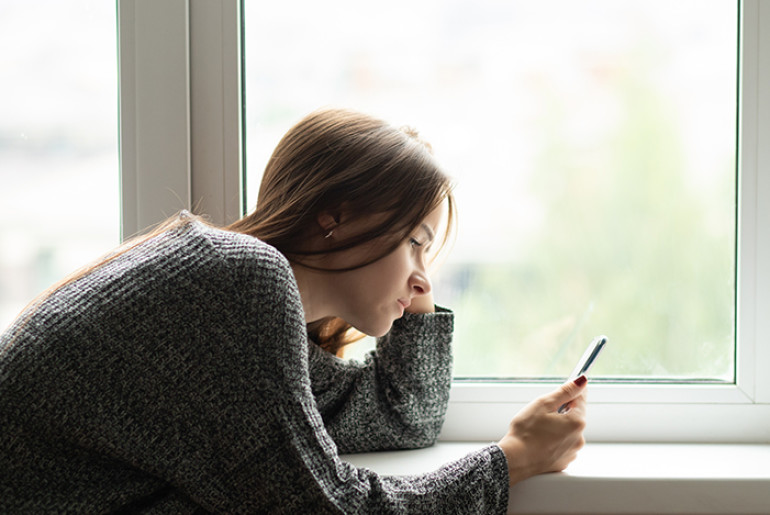 Woman looking at phone